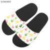 Pastel Print Black Slip-On Weed Slide Sandals 4