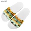 Yellow & Green Faded White Weed Slide Sandals
