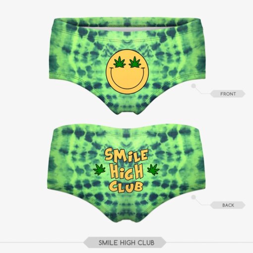 Weed Smiley Face Booty Shorts