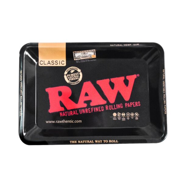 Black Raw Mini Weed Rolling Tray 12