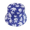 Blue & White Weed Leaf Bucket Hat 3
