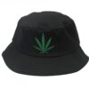 White & Green Weed Leaf Bucket Hat