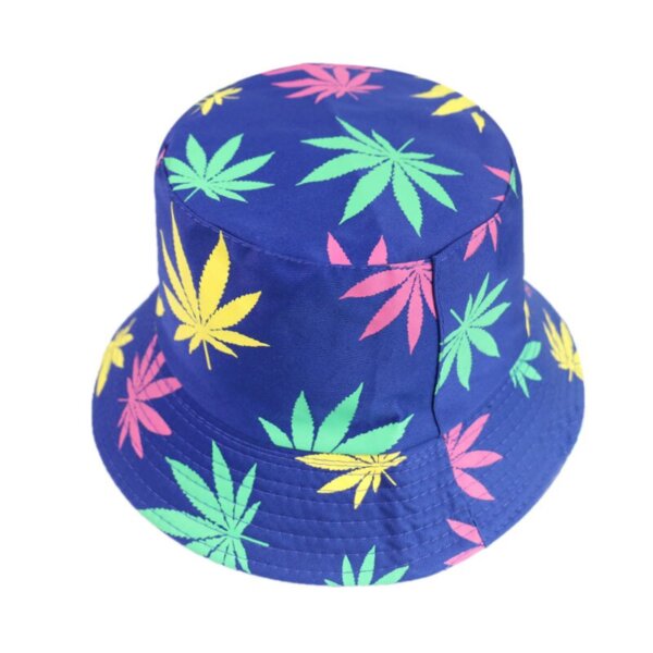 Blue & Pastel Weed Leaf Bucket Hat 10