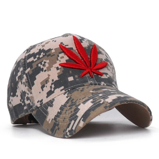 Camouflage Weed Bent Brim Baseball Hat