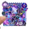35pc Colorful Galaxy Themed Weed Sticker Pack 4