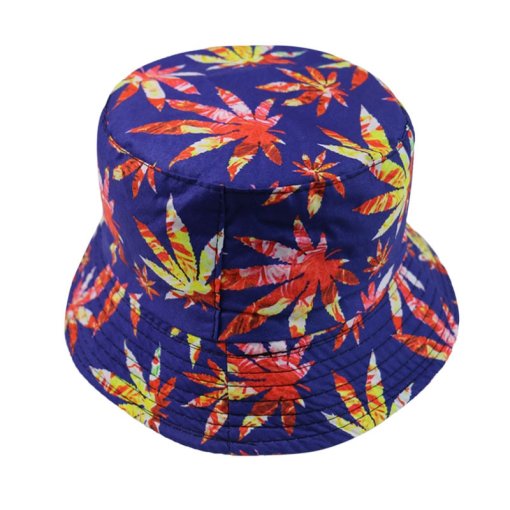HUOBAO Men Women Weed Maple Leaf Bucket Hat Hip Hop Fisherman Panama Hats Embroidery Outdoor Casual Swag Bob Visor Bucket Cap 6