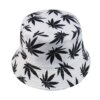 Black & White Weed Leaf Bucket Hat 2
