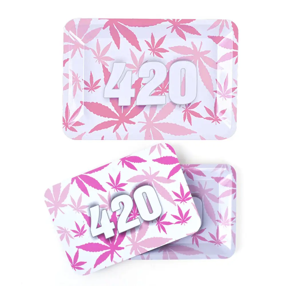 180*125mm Pink Girly Metal Rolling Tray Tobacco Herb Trays Smoking