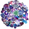 35pc Colorful Galaxy Themed Weed Sticker Pack 1