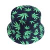 Black & Green Weed Print Bucket Hat