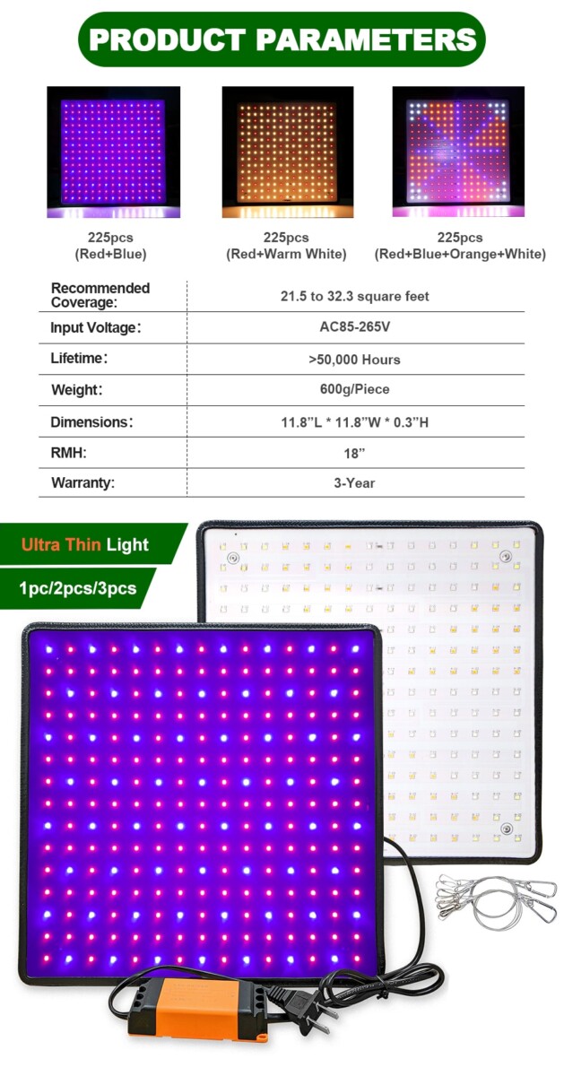 Indoor LED 1000w 3500k Full Spectrum Grow Light Panel - reeferboss, grow-lights