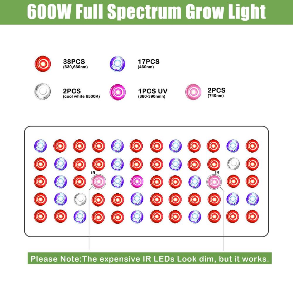 Growing Lights 1200W for Indoor Plants Full Spectrum, Details about   LED Grow Lights 