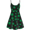 Rasta Colored Weed Print Summer Dress