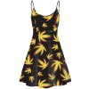 Pastel Colored Weed Print Summer Dress
