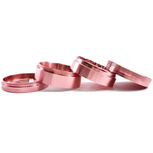 4 Layer Pink Rose Gold Aluminum Alloy Metal Weed Grinder 4
