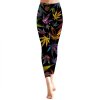 Tropical Colored Butt Lifting Weed Leggings 2
