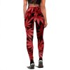 Red & Black Butt Lifting Weed Leggings 3