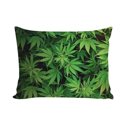 Green Leaf Weed Pillow Case