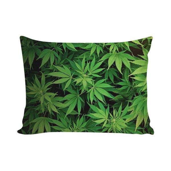 Green Leaf Weed Pillow Case Description 1