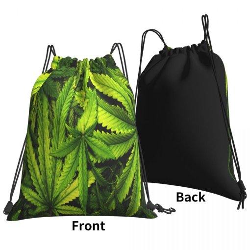 Marijuana Leaf Drawstring Bag