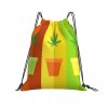 Pot Leaf Pattern Drawstring Bag