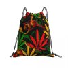 Pot Leaf Pattern Drawstring Bag