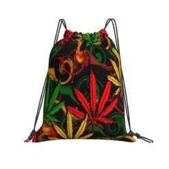 Rasta Leaf Drawstring Bag