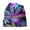 Psychedelic Cannabis Leaves Beanie 3