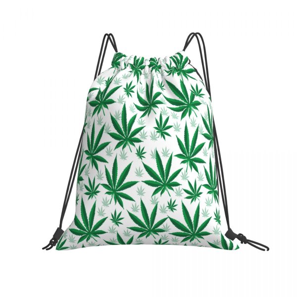 Pot Leaf Drawstring Bag 1