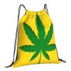 Yellow Marijuana Leaf Drawstring Bag 3