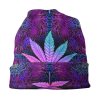 Psychedelic Neon Weed Leaf Beanie 3