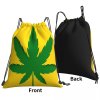 Yellow Marijuana Leaf Drawstring Bag 4