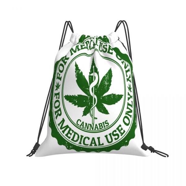 Medical Use Only Cannabis Drawstring Bag 1