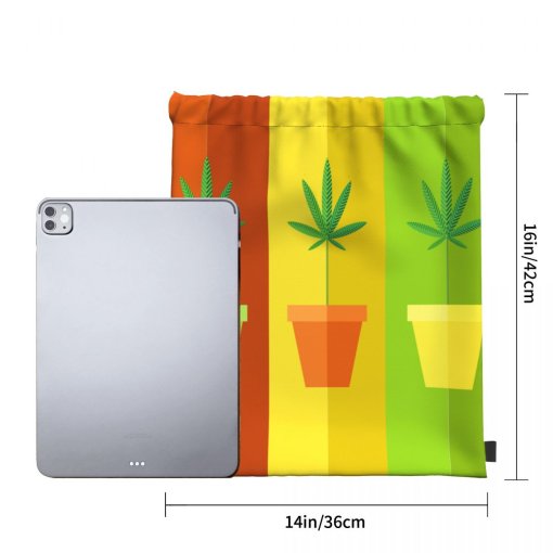 Marijuana Plant Drawstring Bag