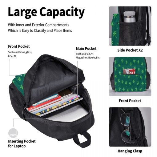 Green Weed Backpack Set