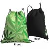 Light Green Pot Leaf Drawstring Bag 4