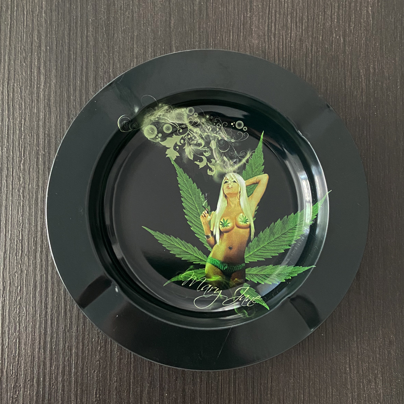 Jamaican Rasta Colored Metal Ashtray - weed-accessories, reeferboss, ashtrays