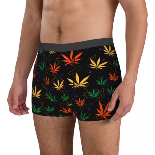 Rasta Cannabis Leaf Print Boxers