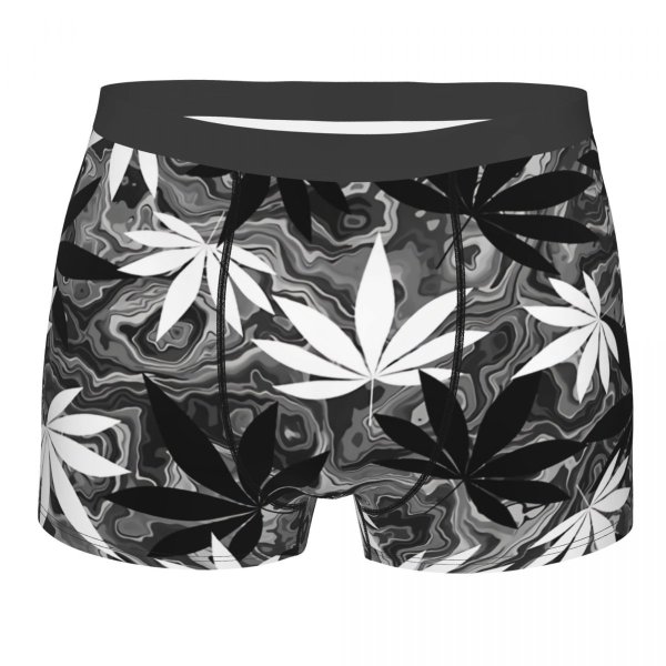 Black & White Weed Leaf Camo Boxers 1