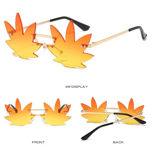 Decorative Pot Leaf Shaped Sunglasses