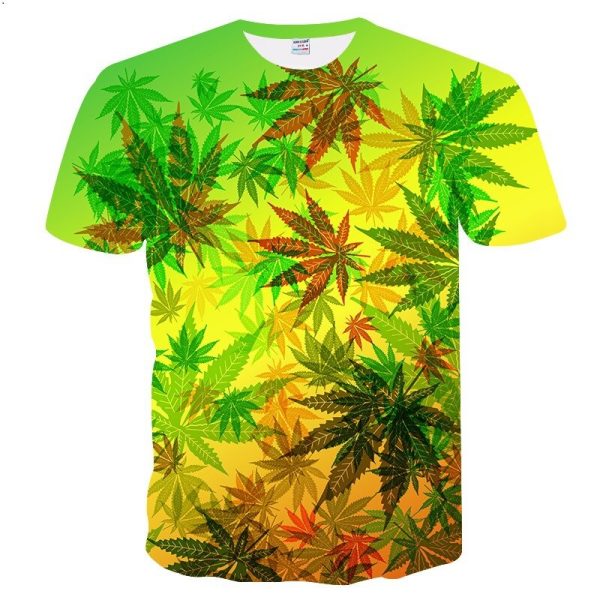 Faded Rasta Weed T-shirt 1