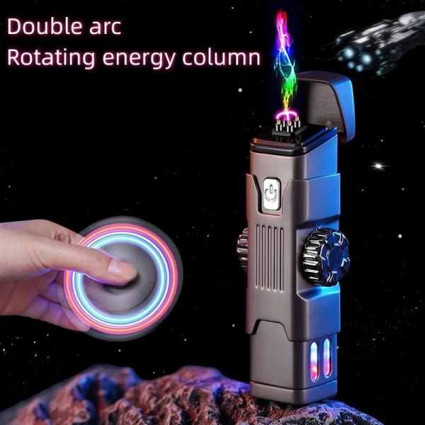 Metal Windproof Double Arc Electric Flameless Plasma Type-C Portable Unusual Touch Sensing Lighter 1