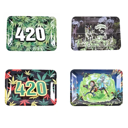 Smoking Rolling Tray for Smoking Weed Tray Cigarette Herb Smoking Accessories Smoking Tray Tinplate Cigarette Tray Tobacco 5