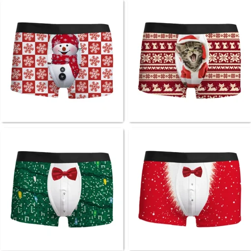 Men's Holiday Mid Rise Boxer Shorts 1