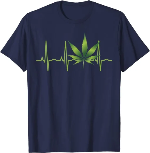 Unisex Leaf Heartbeat Tee: Fun & Stylish Weed T-Shirt for Men & Women - Casual Comfort Fit 4
