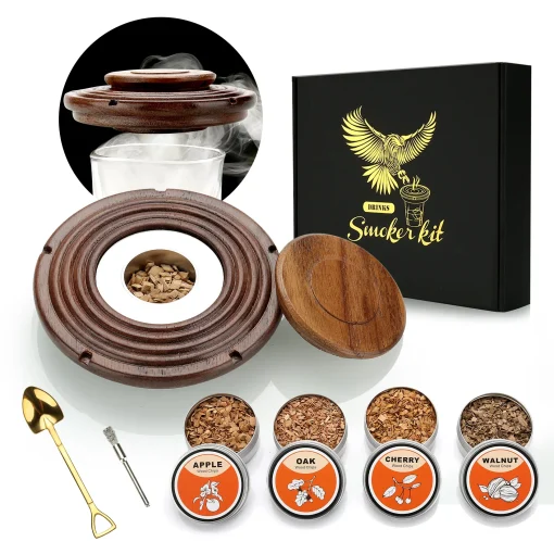 Cocktail Smoker Kit - Old Fashioned Whiskey Drink Smoker with 4 Wood Chips 1