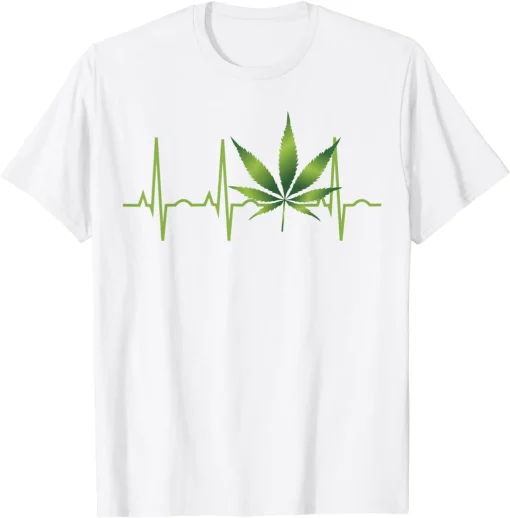 Unisex Leaf Heartbeat Tee: Fun & Stylish Weed T-Shirt for Men & Women - Casual Comfort Fit 2
