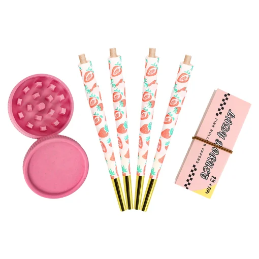 Valentine's Day Pink Smoking Set - Elegant Double-Layer Roll Tray with Scraper, Romantic Gift for Smokers 5