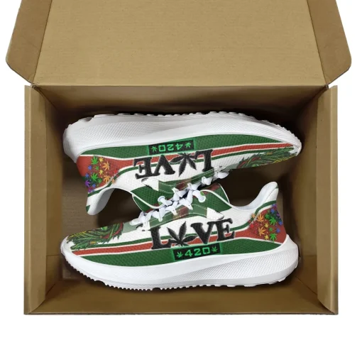 Psychedelic Love Weed Sneakers - Vibrant Heart Pattern Canvas Shoes 3