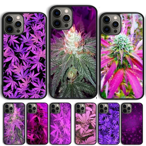 Purple Weed Leaf 420 Phone Case - Stylish Kush Design Cover for iPhone 15, 14, 13, 12 Pro Max, and More 1